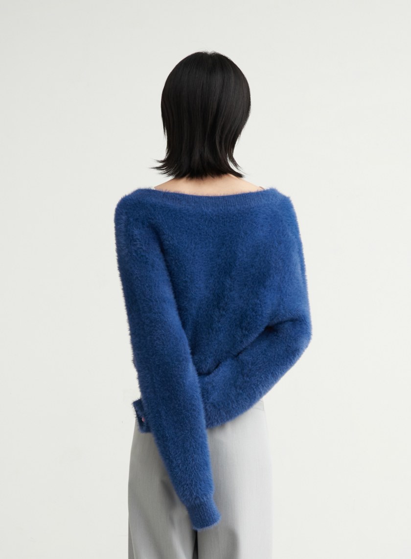 柔暖毛海短版針織罩衫